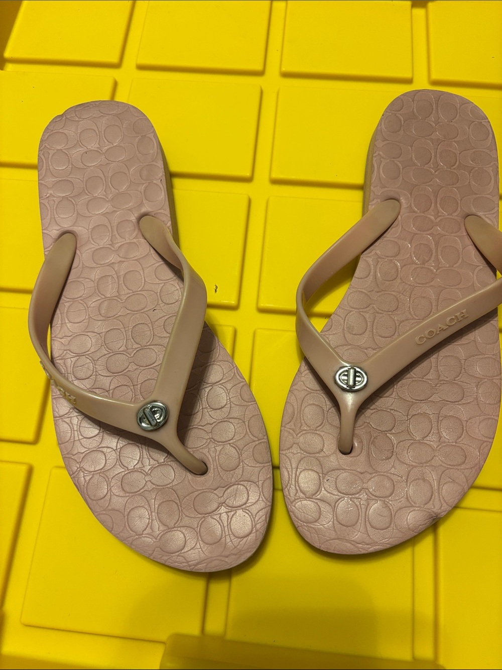 Coach Udon Flip Flop Thong Sandals in Pink